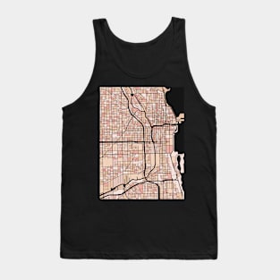 Chicago Map Pattern in Soft Pink Pastels Tank Top